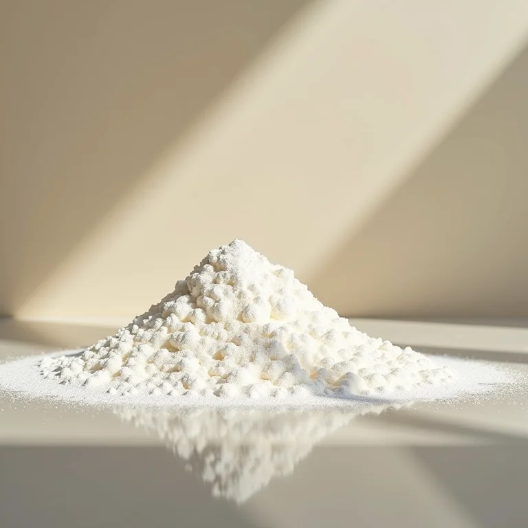 Bicarbonato de sódio e esponja sobre piso neutro.