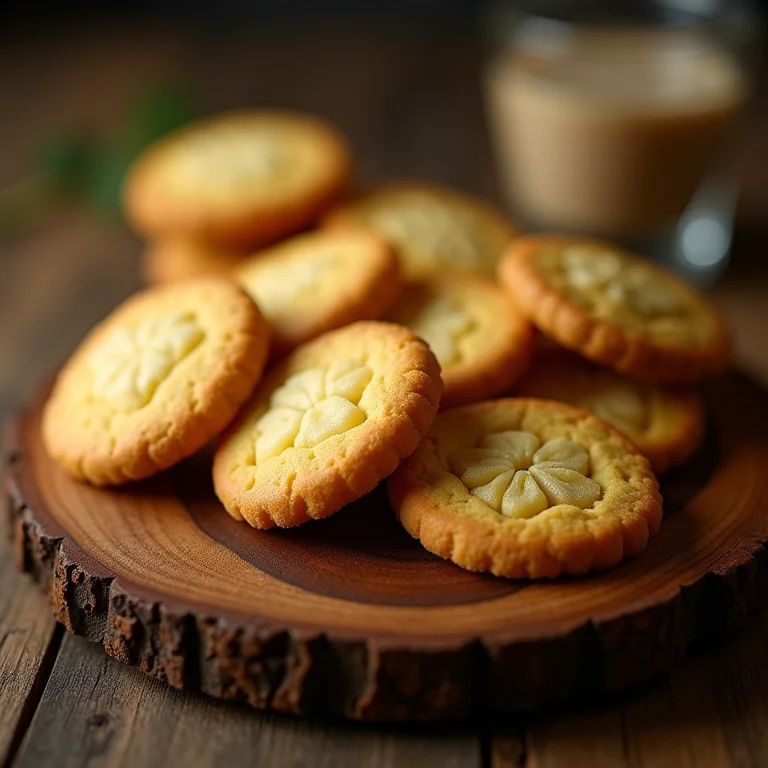 Biscoitos de camomila em close-up.