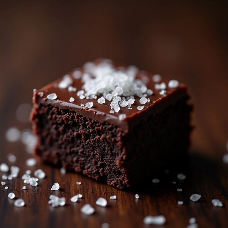 Brownie de chocolate gourmet com flor de sal.