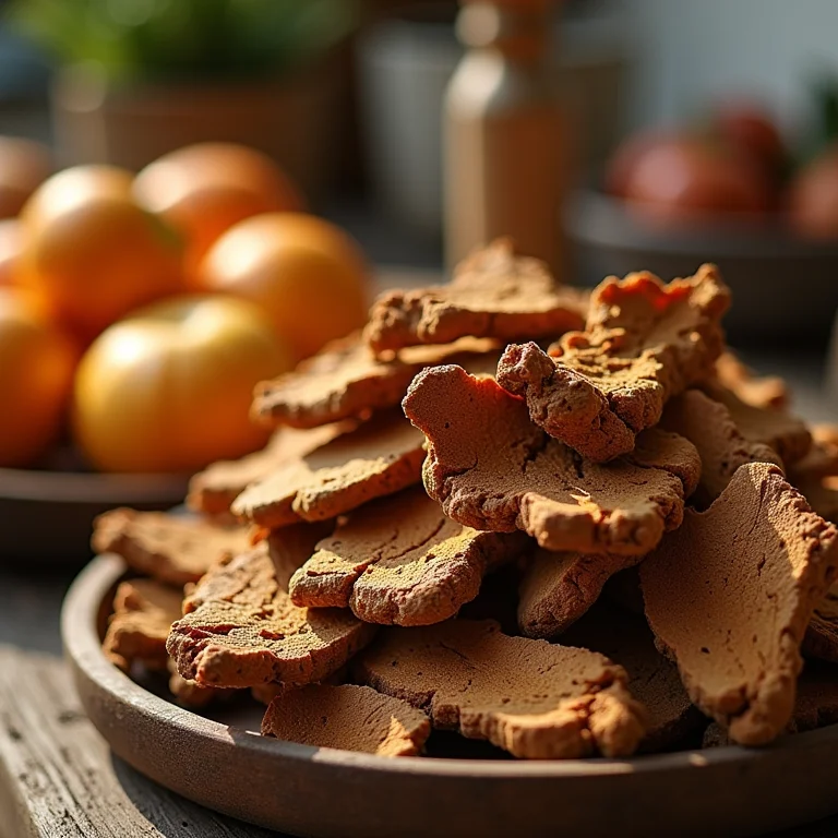 Casca de ulmeira seca em um mercado local