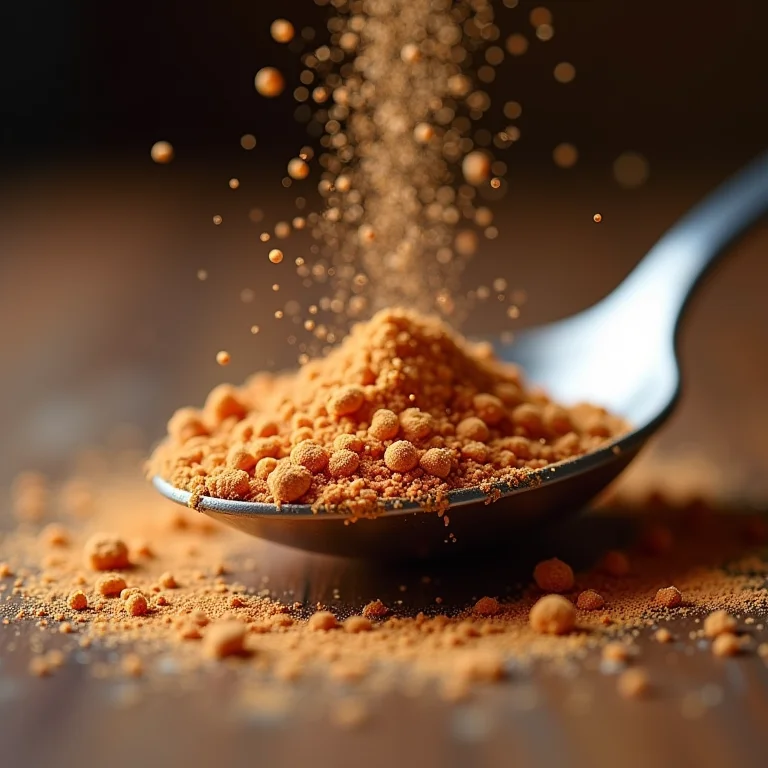 Cebola em pó em uma colher.