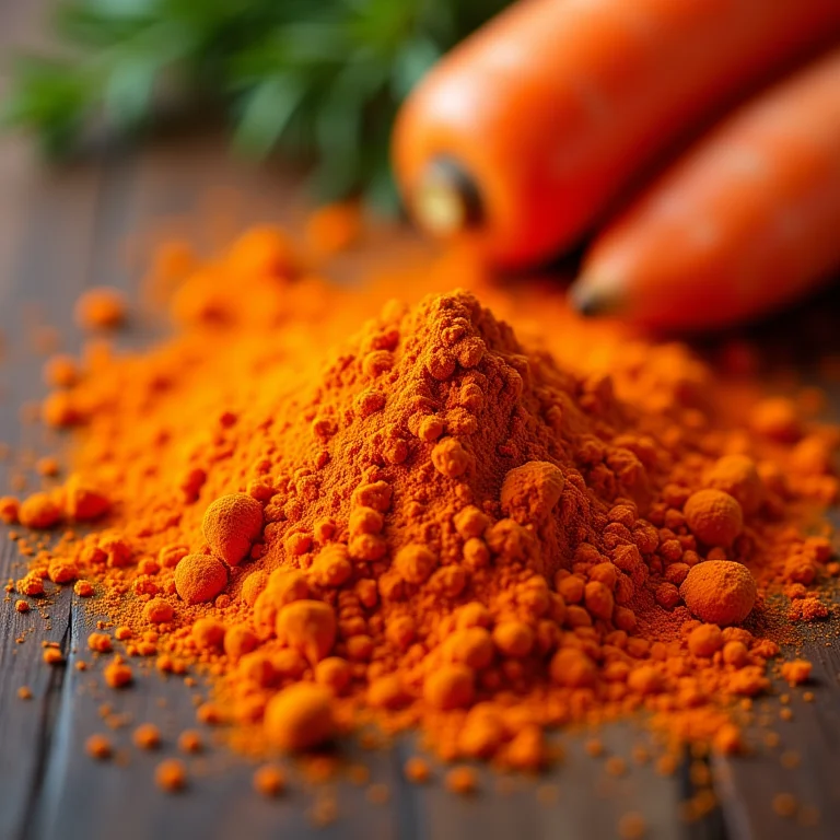 Cenoura em pó para um coração saudável.
