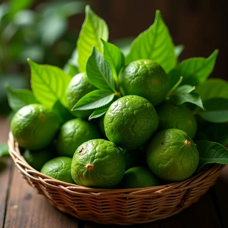 Cesta cheia de azedinha recém-colhida