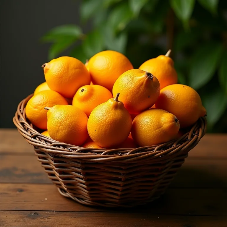 Cesta cheia de Melão-de-São-Caetano recém-colhido