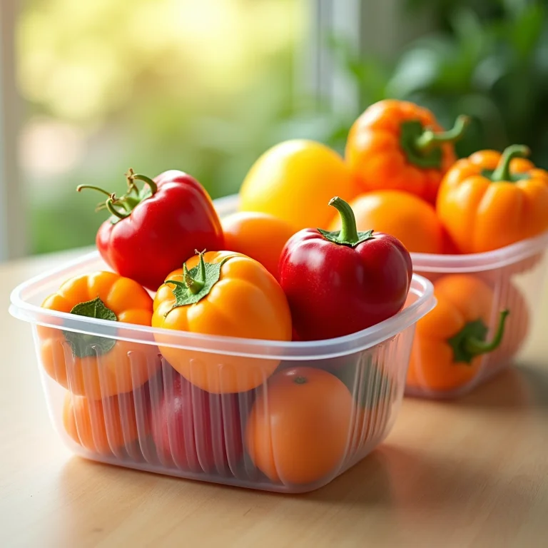 Cestos transparentes facilitando a visualização dos alimentos.