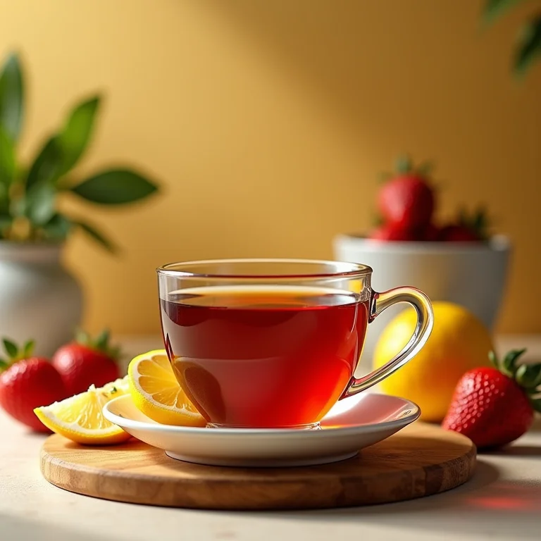 Chá de amora e café da manhã rico em fibras