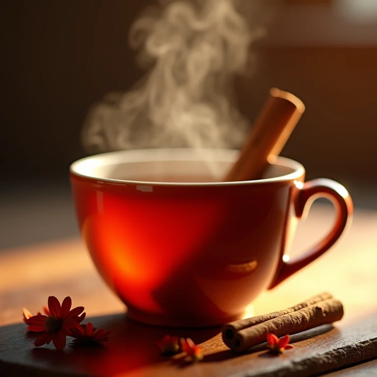 Chá de folha de amora com canela