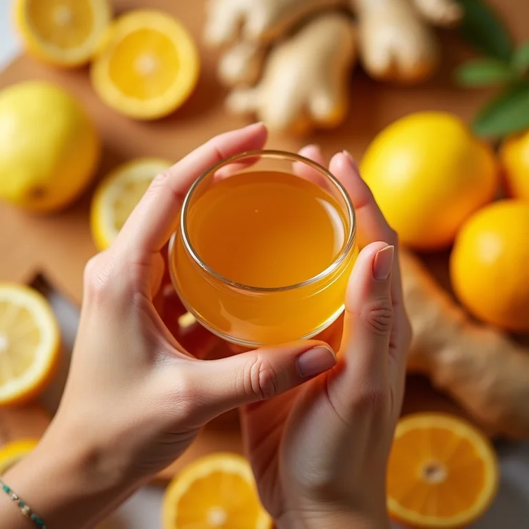 Chá de jasmim com alimentos para fortalecer a imunidade.