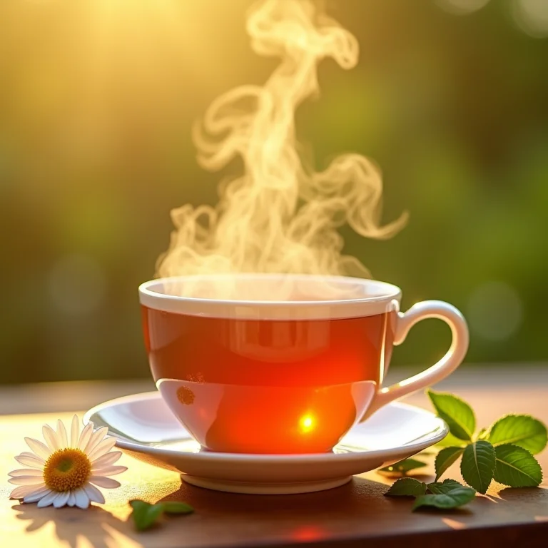 Chá de jasmim com ervas para digestão.