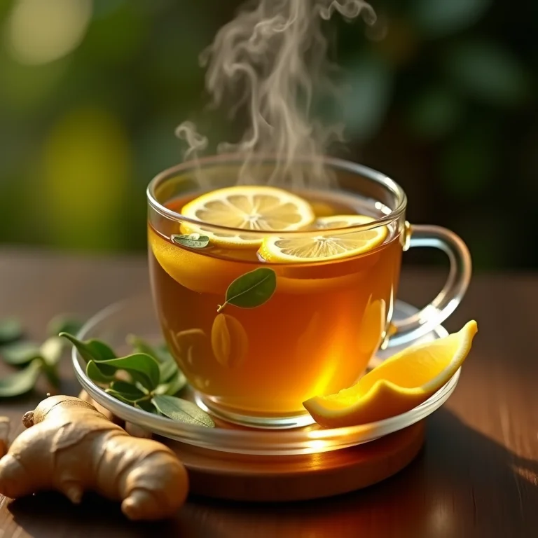 Chá de oliveira com limão e gengibre, explosão de saúde.