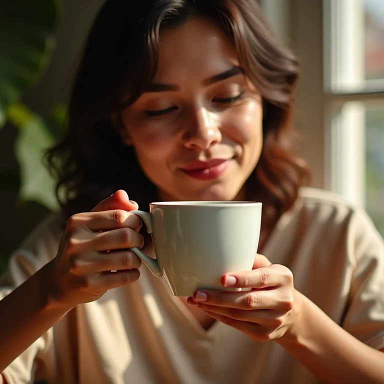Chá de poejo auxiliando na digestão após refeição