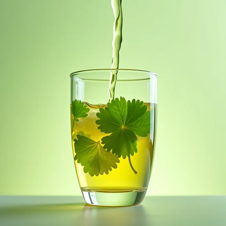 Chá de salsa sendo servido como bebida desintoxicante