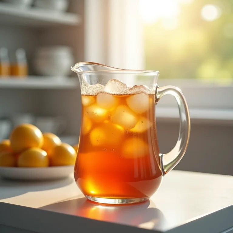 Chá gelado com especiarias na geladeira.