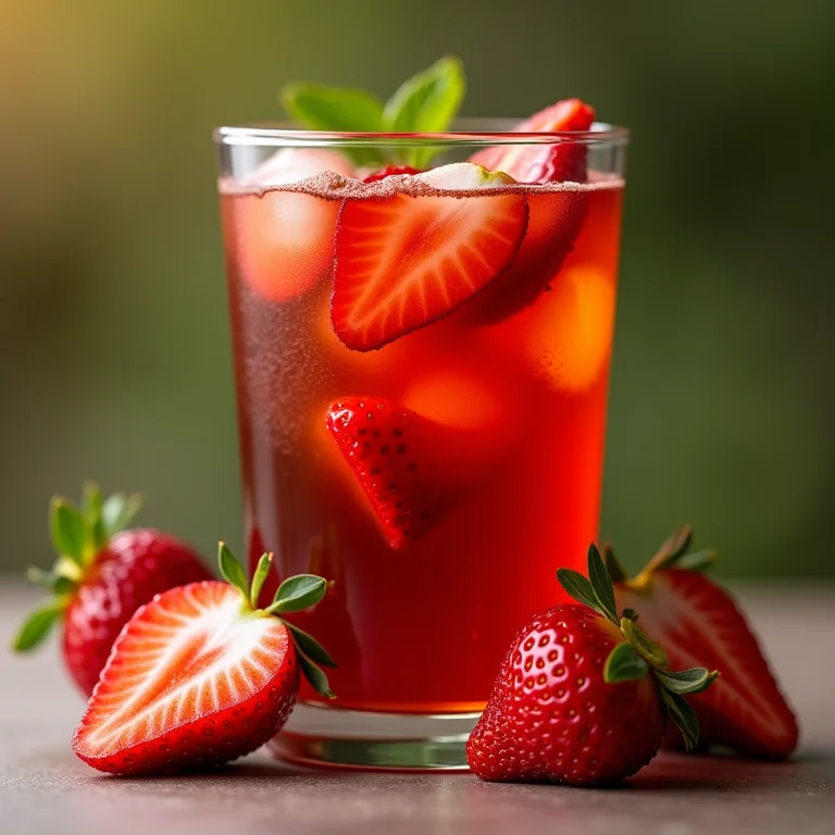 Chá Mate com Morango