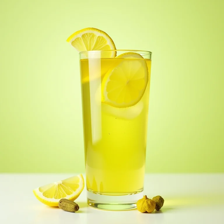 Chá verde gelado com limão e cardamomo.