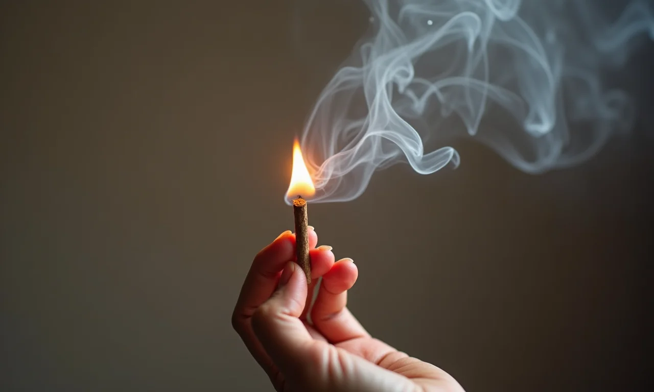 Chama de incenso se apagando facilmente, sinal de purificação necessária.