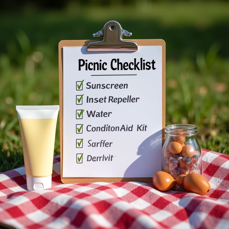 Checklist para piquenique sem imprevistos: protetor solar, repelente, etc.