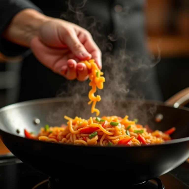 Chef adicionando nirá picado em um refogado