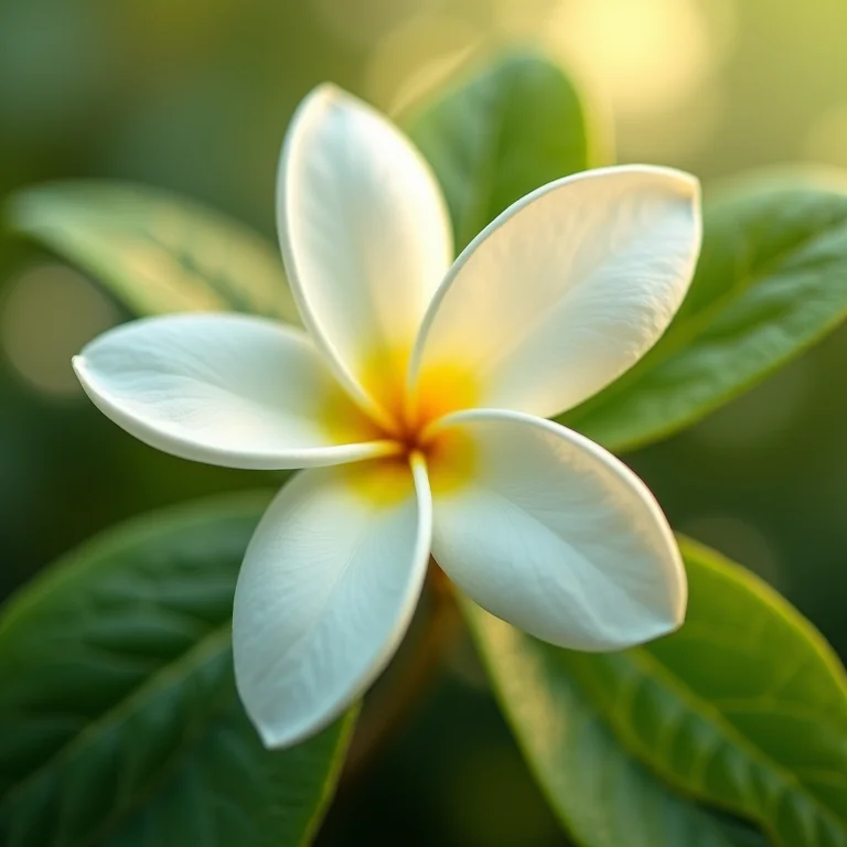 Close-up de flores de jasmim e folhas de chá.