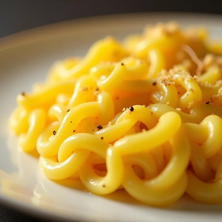 Close-up de um Risotto Milanese cremoso e dourado, com fios de açafrão visíveis.