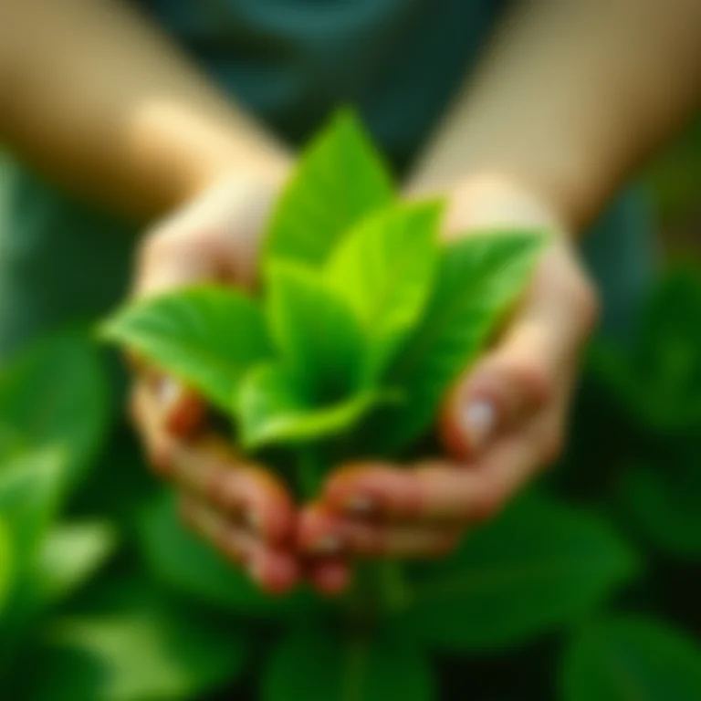 Colhendo folhas de azedinha