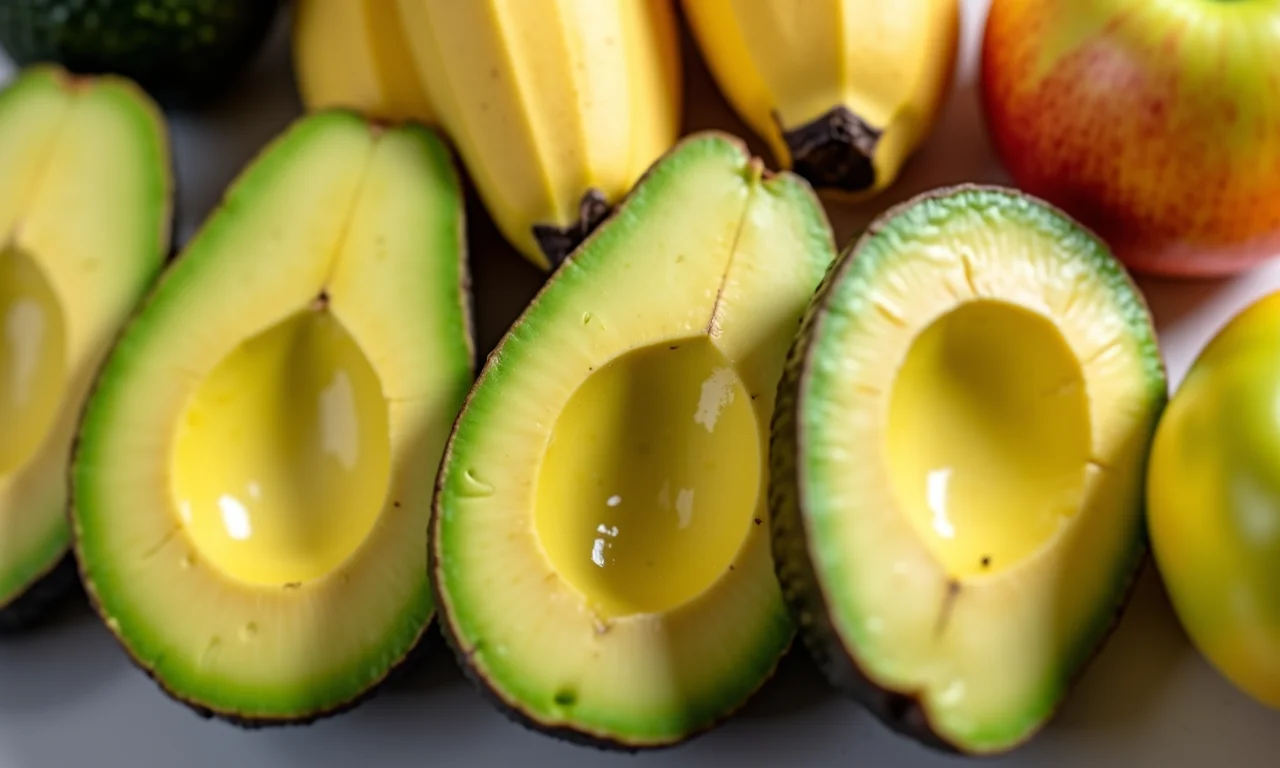 Comparação entre abacate e outras frutas.