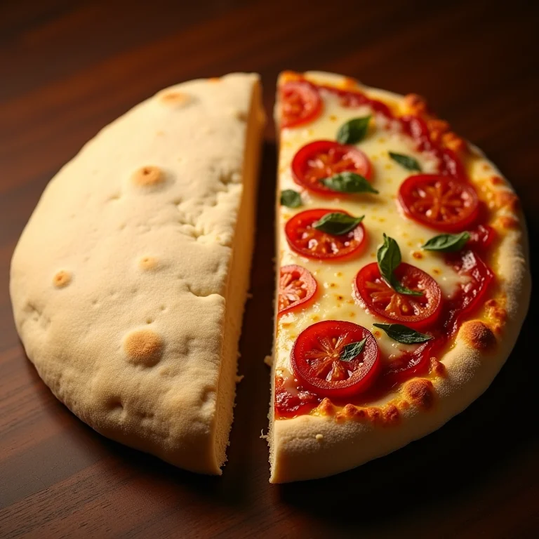 Comparação entre massa de pizza tradicional e massa de aveia.