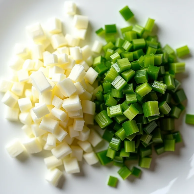 Comparação entre nirá picado e cebolinha picada