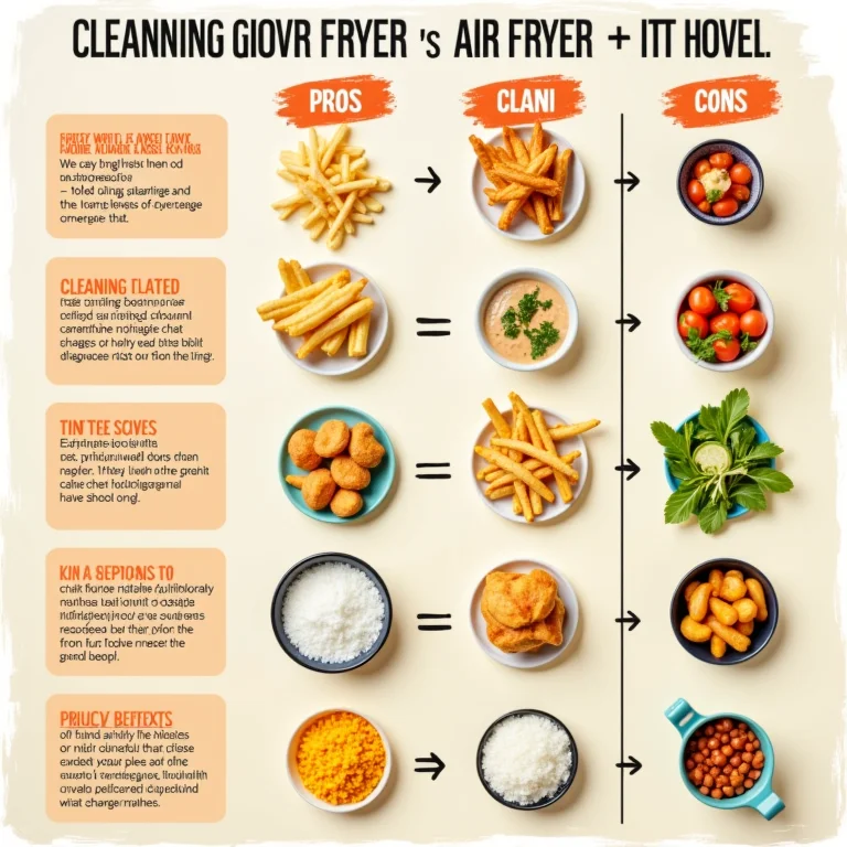 Comparativo entre diferentes métodos de limpeza da air fryer, com seus prós e contras.