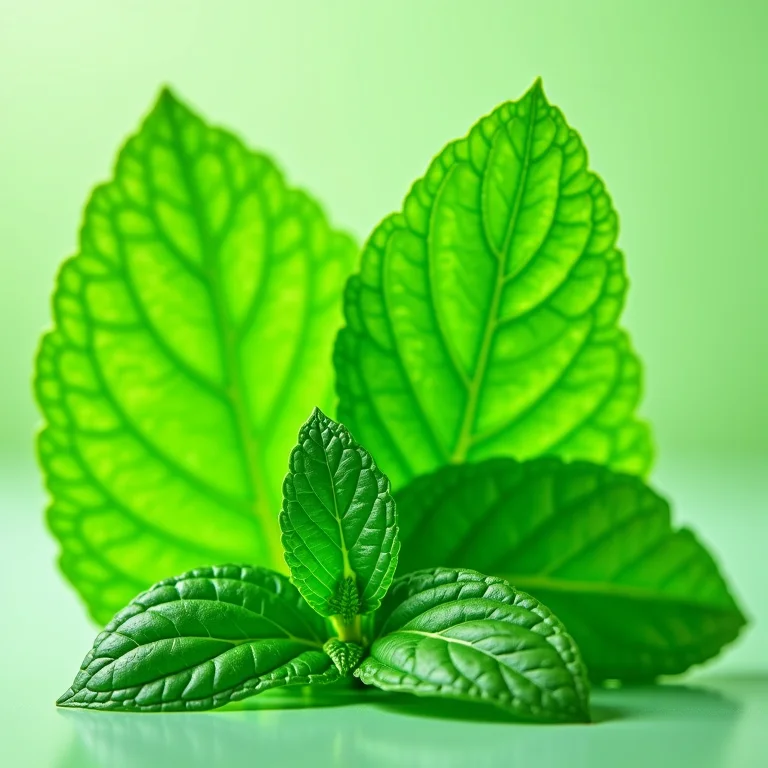 Comparativo entre folhas de menta e hortelã