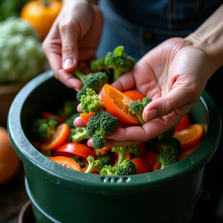 Compostagem de restos de alimentos em composteira doméstica