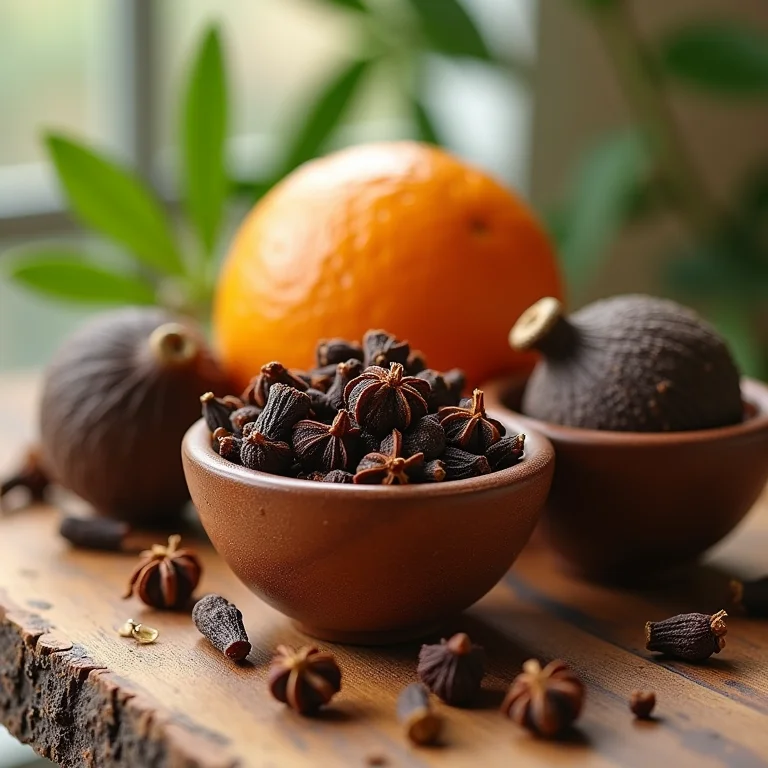 Cravos-da-índia usados na decoração para evitar moscas.