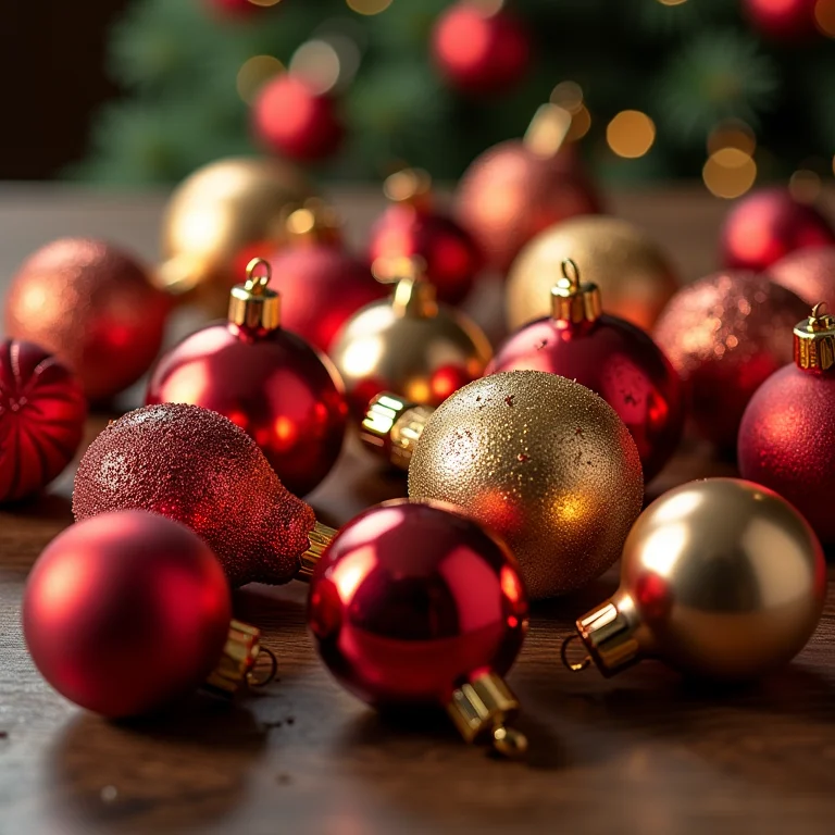 Decoração de mesa de Natal com estilos desalinhados.