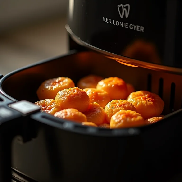 Detalhe da resistência da Airfryer sendo limpa