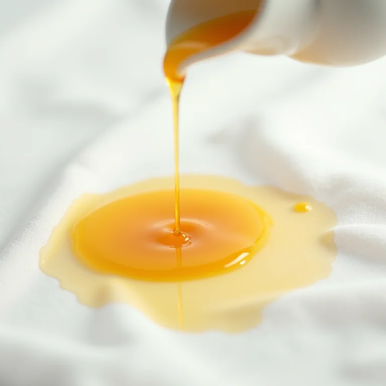 Detergente neutro sendo aplicado na mancha de curry