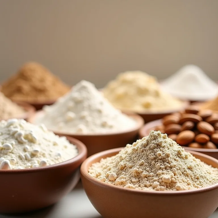 Diferentes tipos de farinha para massa de pizza.