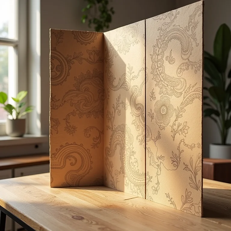 Divisórias de papelão com decoupage
