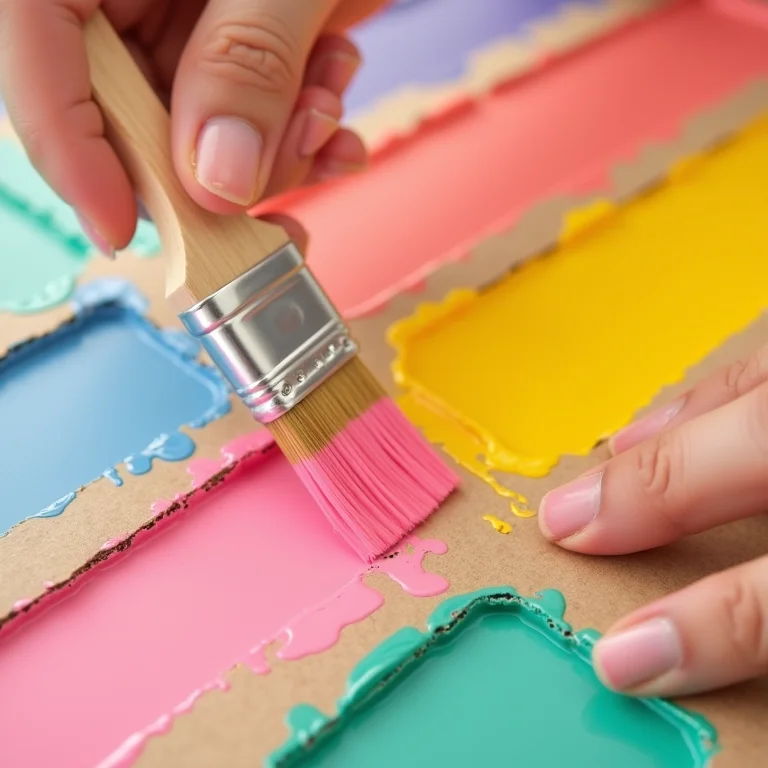 Divisórias de papelão pintadas com cores vibrantes