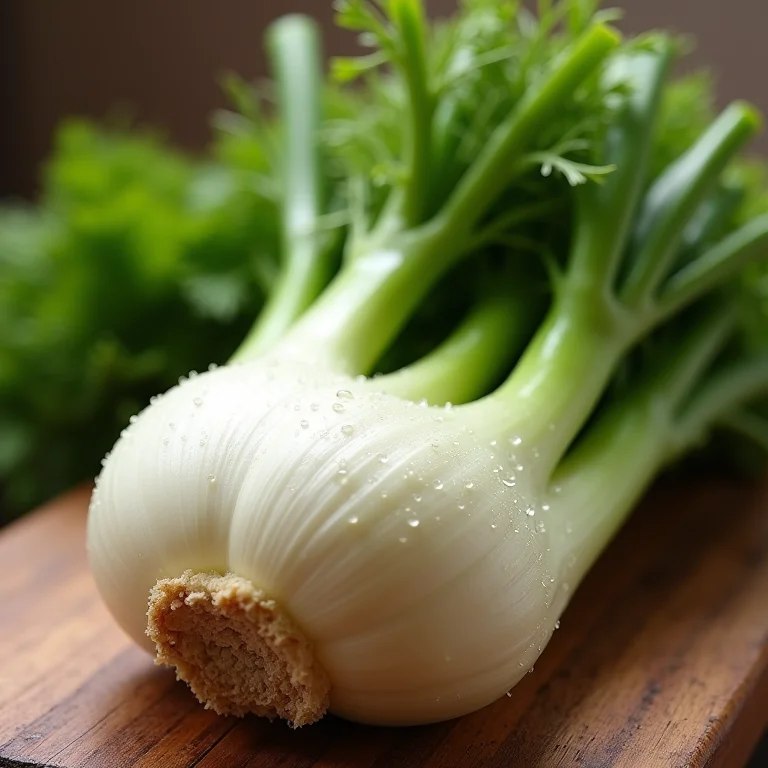 Erva-doce fresca com gotas de orvalho, fotografia de comida