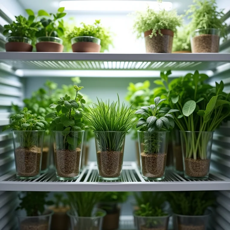 Ervas de Provence armazenadas na geladeira.