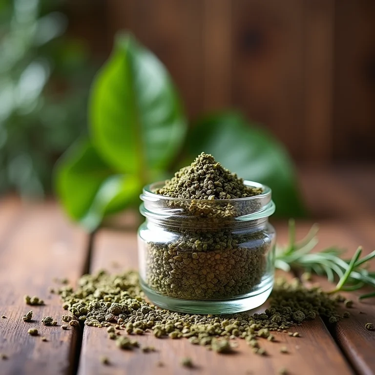 Ervas de Provence desidratadas em um pote.