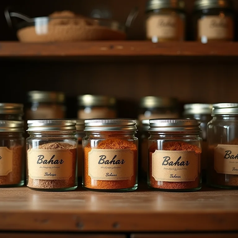 Especiaria Bahar em potes de vidro