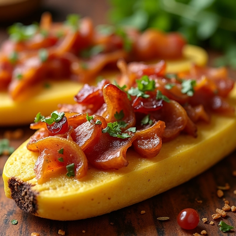 Farofa de banana da terra com bacon, um acompanhamento saboroso e diferente para churrascos.