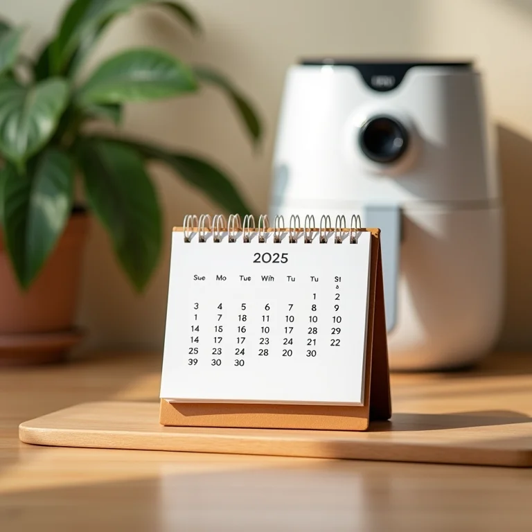 Frequência de limpeza da Airfryer marcada no calendário