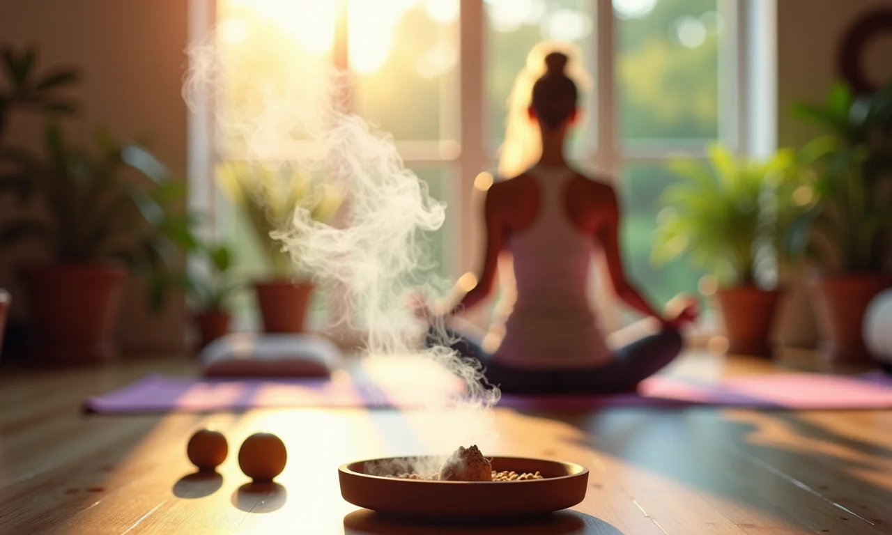 Fumaça branca de incenso, símbolo de paz, harmonia e elevação espiritual.