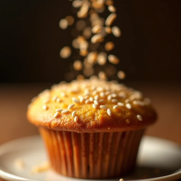 Gergelim substituindo sementes de papoula em muffin