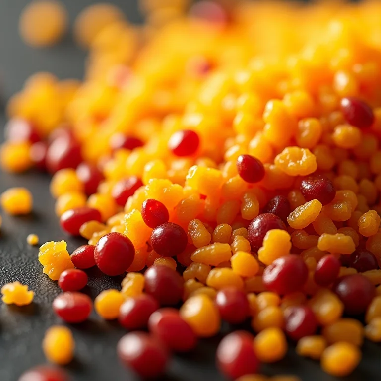 Grãos de quinoa em close-up, mostrando seus benefícios nutricionais.