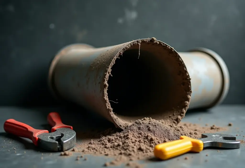 Imagem de um duto de exaustor de banheiro sujo precisando de limpeza