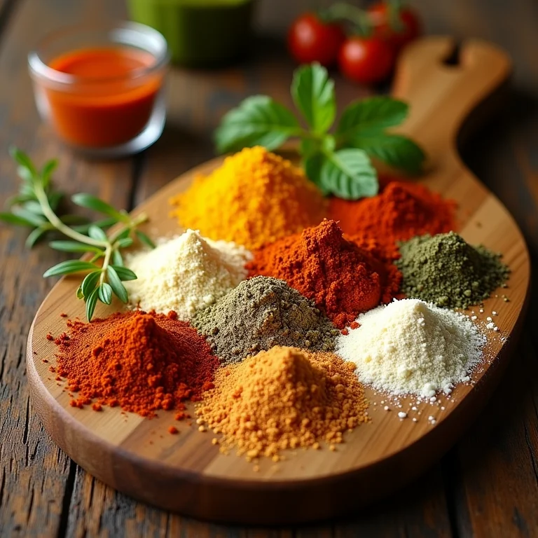 Ingredientes do molho tártaro em pó: ervas secas e especiarias.