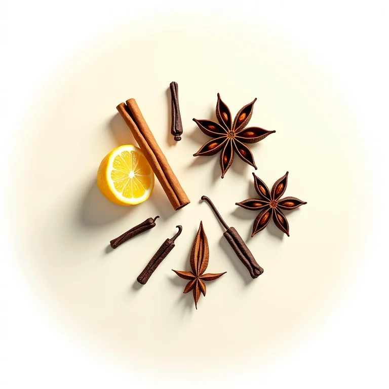 Ingredientes essenciais para chá preto gelado com limão e especiarias.